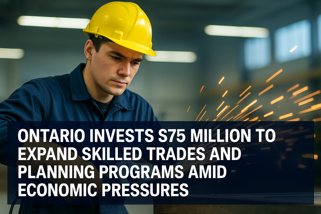 Ontario invests  million to expand skilled trades and planning programs amid economic pressures