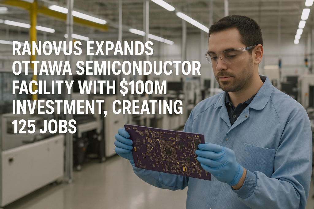 Ranovus Expands Ottawa Semiconductor Facility with 0M Investment, Creating 125 Jobs