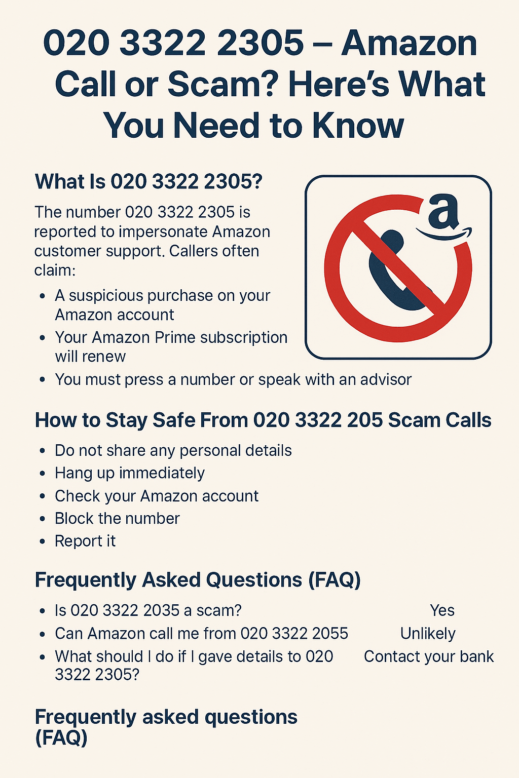 020 3322 2305 – Amazon Call or Scam? Here’s What You Need to Know