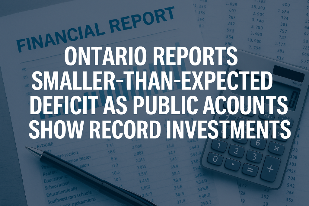 Ontario Reports Smaller-Than-Expected Deficit as Public Accounts Show Record Investments Ontario Reports Smaller-Than-Expected Deficit as Public Accounts Show Record Investments
