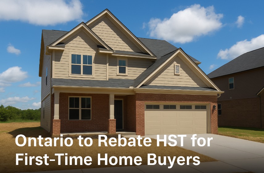 Ontario to Rebate Provincial HST for First-Time Home Buyers of New Homes Ontario to Rebate Provincial HST for First-Time Home Buyers of New Homes