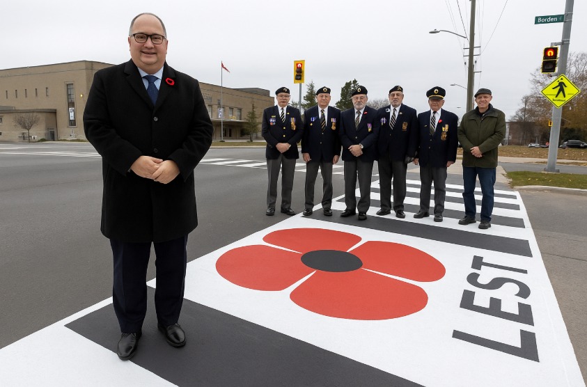 Kitchener Unveils Commemorative Crosswalk Honouring Veterans Ahead of Remembrance Day Kitchener Unveils Commemorative Crosswalk Honouring Veterans Ahead of Remembrance Day