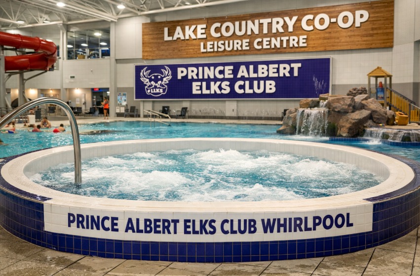Prince Albert Elks Club Funds 0,000 Whirlpool Sponsorship at Lake Country Co-op Leisure Centre Prince Albert Elks Club Funds 0,000 Whirlpool Sponsorship at Lake Country Co-op Leisure Centre