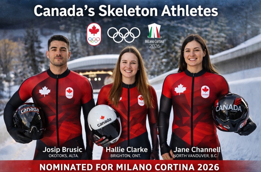 Canada nominates three skeleton athletes for Milano Cortina 2026 Olympic Winter Games Canada nominates three skeleton athletes for Milano Cortina 2026 Olympic Winter Games