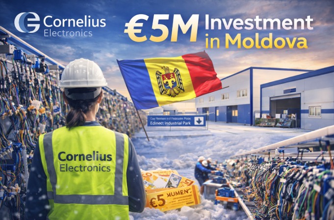 Cornelius Electronics to invest €5 million to expand production in Moldova’s Edineț Industrial Park Cornelius Electronics to invest €5 million to expand production in Moldova’s Edineț Industrial Park