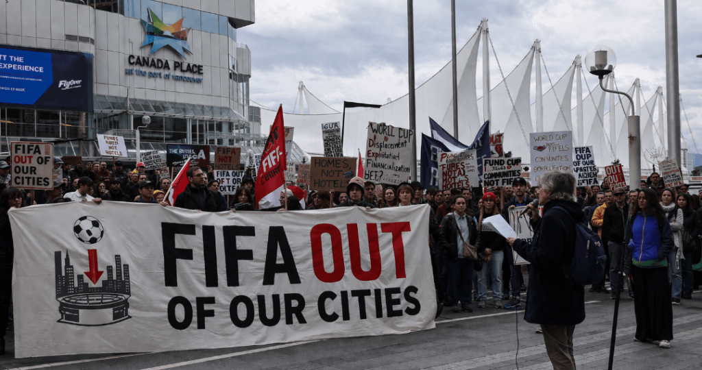 Hundreds Protest FIFA’s Impact as Congress Meets Behind Closed Doors in Vancouver