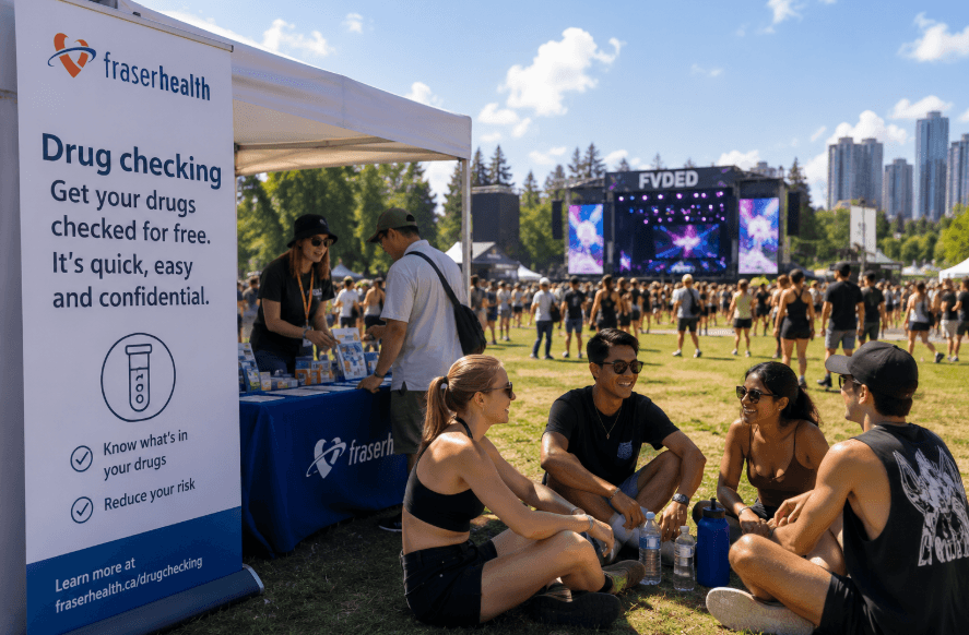 Fraser Health Promotes Drug Checking and Summer Safety as Festival Season Gets Underway Fraser Health Promotes Drug Checking and Summer Safety as Festival Season Gets Underway