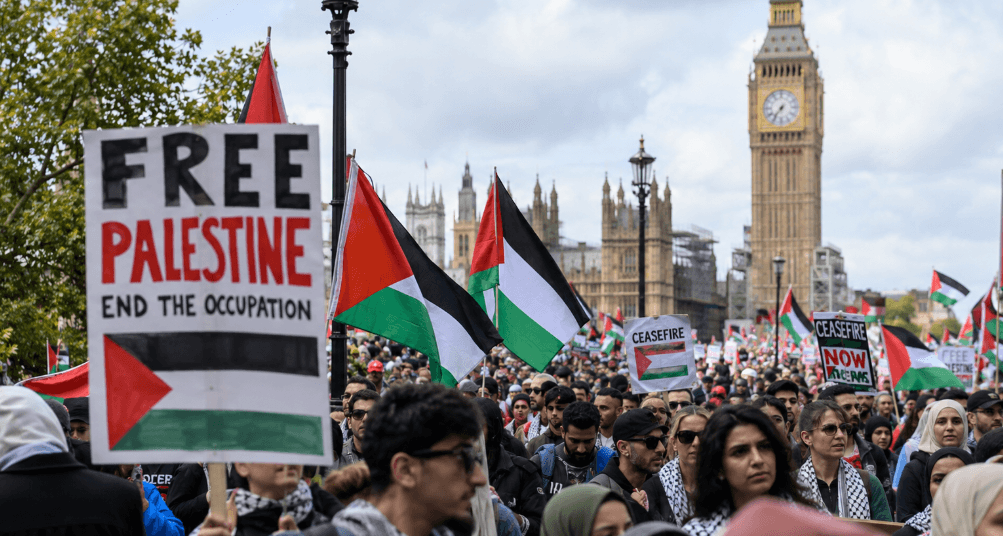 Tens of Thousands Expected at London Pro-Palestinian March Marking Three Years of Gaza War Tens of Thousands Expected at London Pro-Palestinian March Marking Three Years of Gaza War